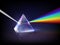 Spectrum refraction. Glass pyramid prism low poly abstract concept glow light refraction inside transparent geometrical