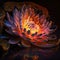 A Spectrum of Serenity, The Mesmerizing Colors of Light Displayed by a Water Lily, generative ai