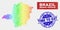 Spectrum Service Minas Gerais State Map and Scratched Time to Eat Stamps