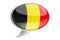 Speech balloon with Belgian flag, 3D rendering