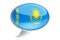 Speech balloon with Kazakh flag, 3D rendering
