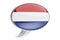 Speech balloon with the Netherlands flag, 3D rendering