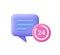 Speech bubble and 24 hours watch with arrow. Support service, help, chatting, working hours concept.