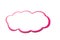 Speech bubble as a cloud with pink border isolated on white background. Copy space