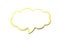 Speech bubble as a cloud with yellow border isolated on white background. Copy space