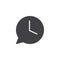 Speech bubble clock vector icon