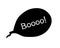 Speech bubble with expression text BOOO. black simple silhouette illustration. booo of Halloween inscriptions