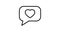 speech bubble with heart animated outline icon