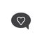 Speech bubble with heart message icon vector