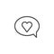 Speech bubble with heart message line icon