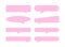 Speech bubble horizontal pink pastel soft isolated on white, many horizontal frame speech bubble shape, dialog box balloon for