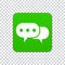 Speech bubble icon on a green square on a transparent background
