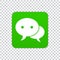 Speech bubble icon on a green square on a transparent background