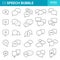Speech bubble icons vector set, comic dialog clouds