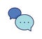 Speech bubble interaction icon. Vector filled outline simple illustration of a dialogue with minimal cartoon balloons