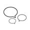 Speech bubble line ellipse isolated on white, dialog circle shape for graphic chat talk sign, speech bubble for copy space text,
