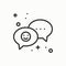 Speech bubble line icon. Conversation chat dialog message question. Thin linear party basic element. Vector simple