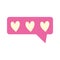 Speech bubble love heart chat isolated icon design white background