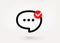 Speech bubble minimal pictogram with approve check mark. Linear vector linear icon