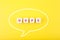 Speech bubble oops on bright yellow background