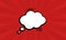 Speech Bubble Pictogram on Red Pop Art Background with Halftone. Cartoon Blank White Cloud for Text Message. Comic Retro