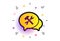 Speech bubble repair tool icon. Service symbol. Vector