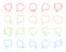 Speech Bubble simple color line icons vector set