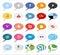 Speech bubble social media buttons and icons