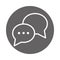 Speech bubble talk message dialogue, block and line icon