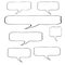 Speech bubble thin line icon set. Outline web sign of comic tell. Communication chat linear customer dialog icons, empty