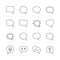 Speech bubble vector line icons