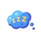 Speech bubble with ZZZ. Sleep flat icon