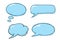 Speech bubbles. Blue doodles set