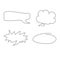 Speech bubbles doodle set. Comic clouds vector illustration