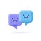 Speech bubbles with emoticons.