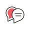 Speech bubbles message social media icon line and fill