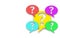 Speech bubbles With Question mark. many questions in Bubble Speech On white Background