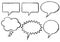Speech bubbles and sales sticker collection with rough outline isolated