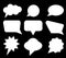 Speech bubbles set. Blue Vector icons isolated. Thought , speech bubble. Dream cloud. Talk balloon. Quote box. Text, information