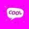 Speech bubbles words COOL Vector illustration dialogue conversation phrase Thinking and speaking clouds