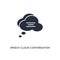 Speech cloud conversation icon. simple element illustration. isolated trendy filled speech cloud conversation icon on white