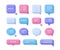 Speech, communication, dialogue bubbles - realistic icon set.