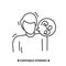 Speech disorder icon. Man having difficulty talking. Vector Illustration.