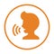 Speech disorder icon. Orange color vector