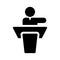 Speech glyph flat vector icon