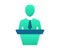 Speech podium speaker single isolated icon with gradient style