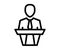 Speech podium speaker single isolated icon with outline style