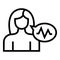 Speech recognition icon outline vector. Voice command