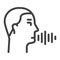 Speech recognition line icon, voice control