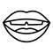 Speech sound icon outline vector. Mouth pronunciation